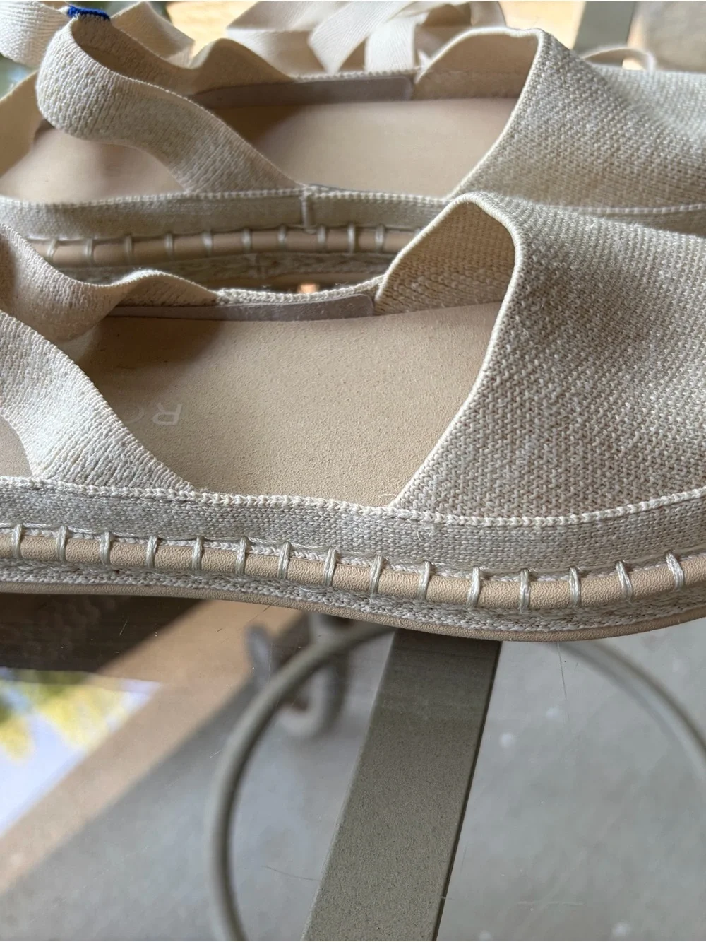 Rothy's The d’Orsay Ankle Tie Espadrille Flat Size 7. Excellent preowned